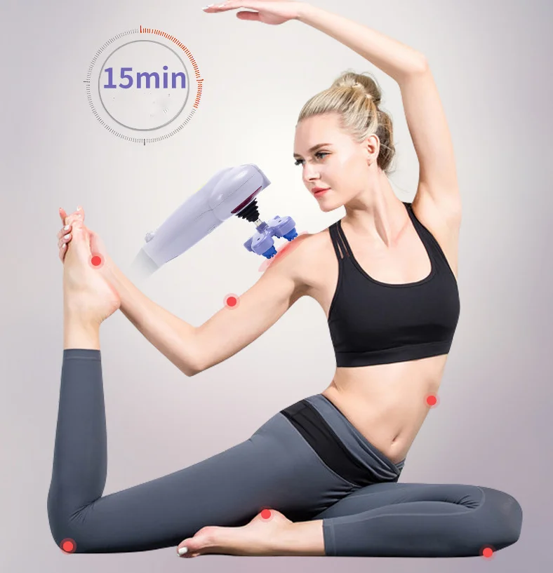 Handheld electric high-power tapping electric instrument Dolphin Massager Stick 7 head massage stick 2 in1 stepless motor