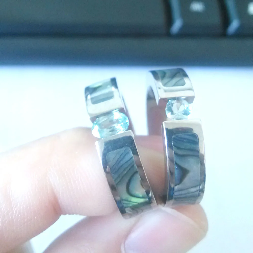 Customized Wedding Ring for Woman Fashion Pick Your Gemstone His Hers Matching Titanium Wedding Ring Set