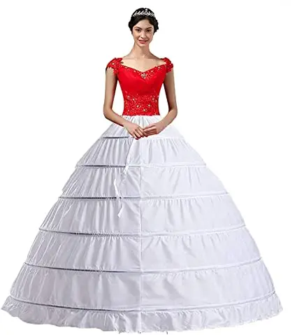 
Women Crinoline Hoop Petticoats Skirt Slips Floor Length Underskirt for Ball Gown Wedding Dress 