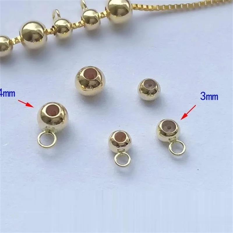 14K золото Заполненные регулируемые силиконовые бусины оптом для GF ювелирные изделия фурнитура ожерелья