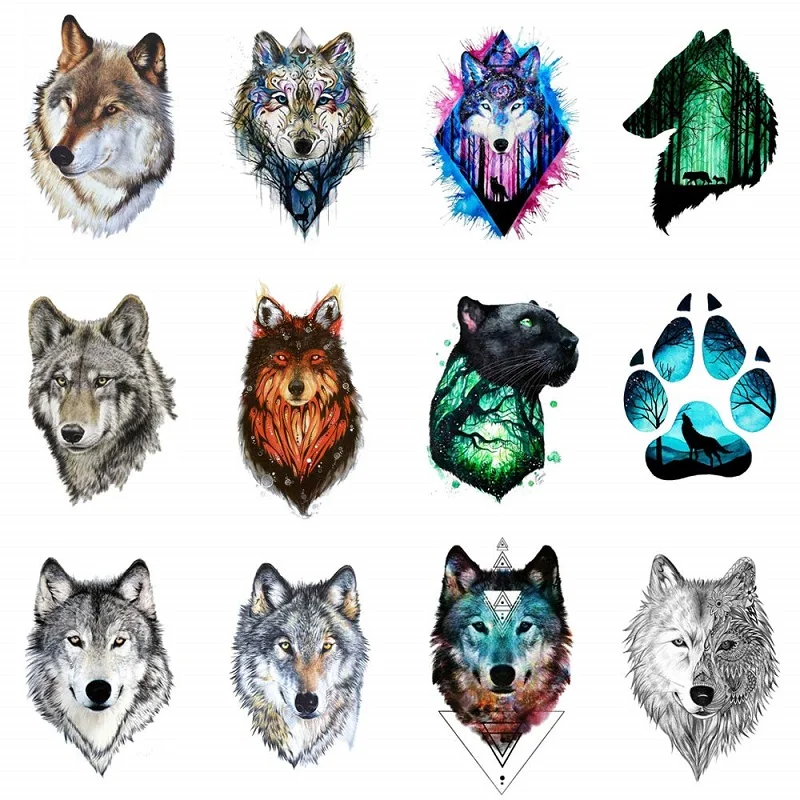 Popular Customize Water Transfer Temporary Harmless Tattoo Sticker Boho Body Painting Wolf Graphics Temporary Tattoo Sticker