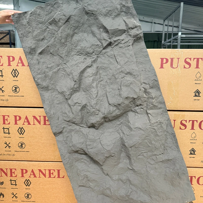 Pu stone panels Faux Artificial rock stone wall panel stone veneer waterproof exterior wall decor