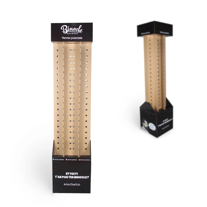 4 Sides Rotating Cardboard Sunglasses Display Stand with Mirror