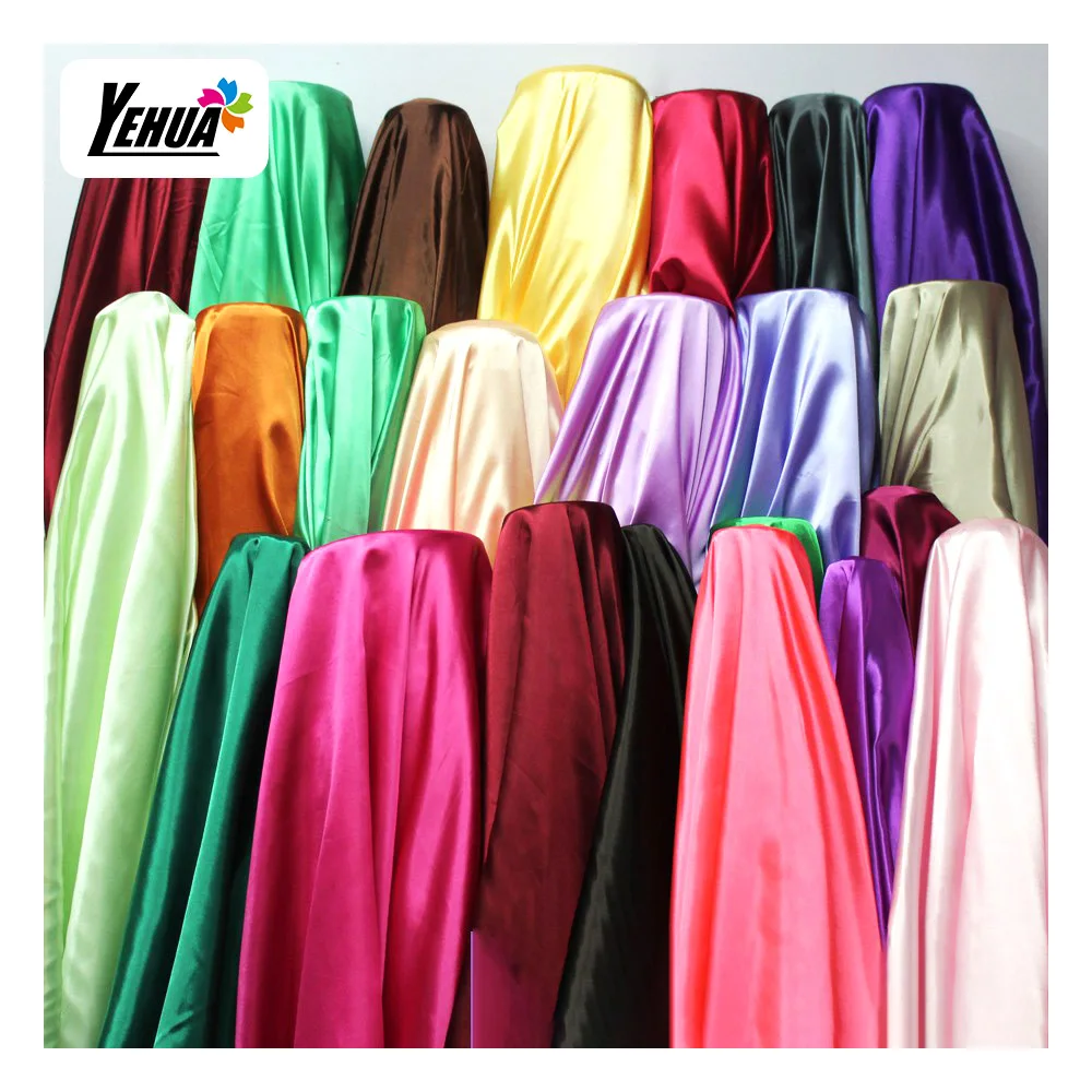 85 GSM Sateen Spandex Silk polyester Satin stretch Fabric for dress sleep wear