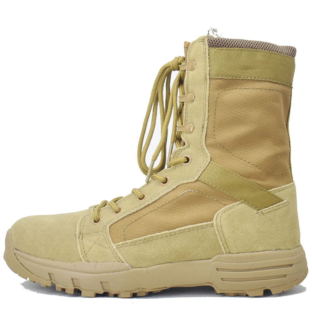 High Quality Leather Boots Brown Outdoor Desert Safety for Men Coyote Color Tactical Combat