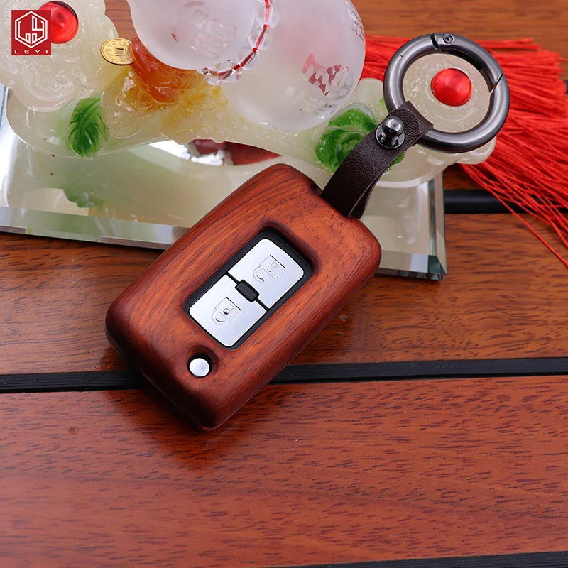 
LEYI Car modification red Sandalwood High quality Auto parts wholesale car Key bag for Pajero V97 v93 V87 