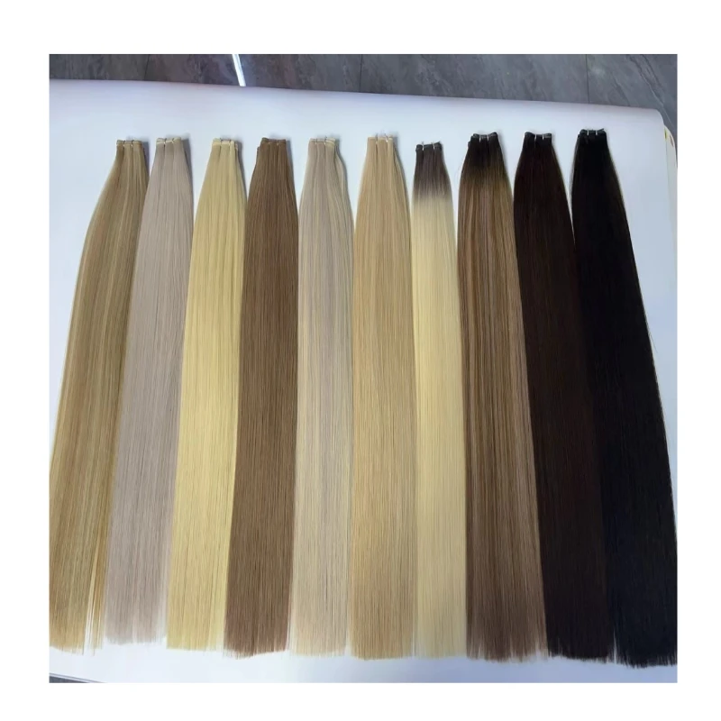 Hot Sale Bulk Genius Weft Virgin Human Hair Extensions Straight, Cuticle-Aligned, Unprocessed Remy Hair Invisible & Thin Weft