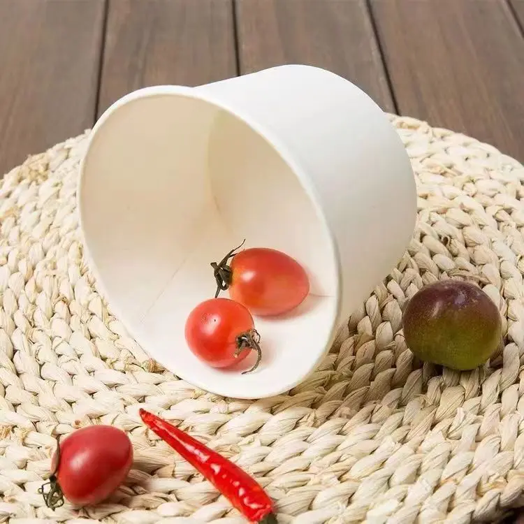 Disposable customized paper sundae dessert ice cream cup with  lid