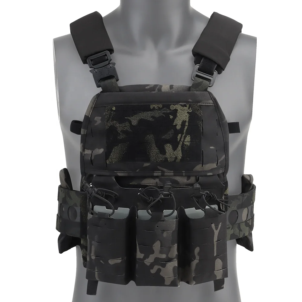Tactical Equipment Cordura Muliticam V5 PC Tactical Vest With Triple Mag Pouch Quick Release Airs Plate Carrier Outdoor Sports