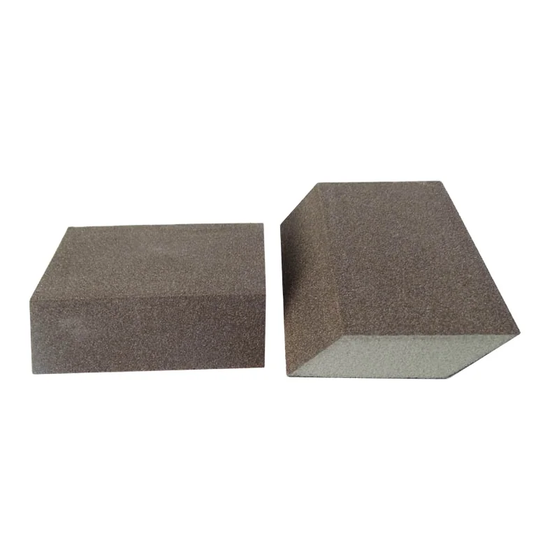 Aluminum Oxide sanding sponge block flexible dual angled abrasive tool for polishing