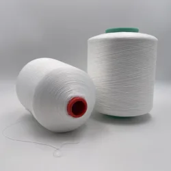 100% Filament Polyester Textured Yarn raw white dope dyed Overlock Sewing Thread