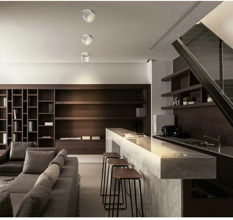 12W Recessed COB LED Down Light Aluminum Sandy Black White Embedded Ceiling Spot Light Lamp