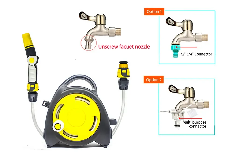 New Product Hot Selling Hand Crank Pipe Hose Reel For Garden Easy Movement Stable Stand Hose Reel