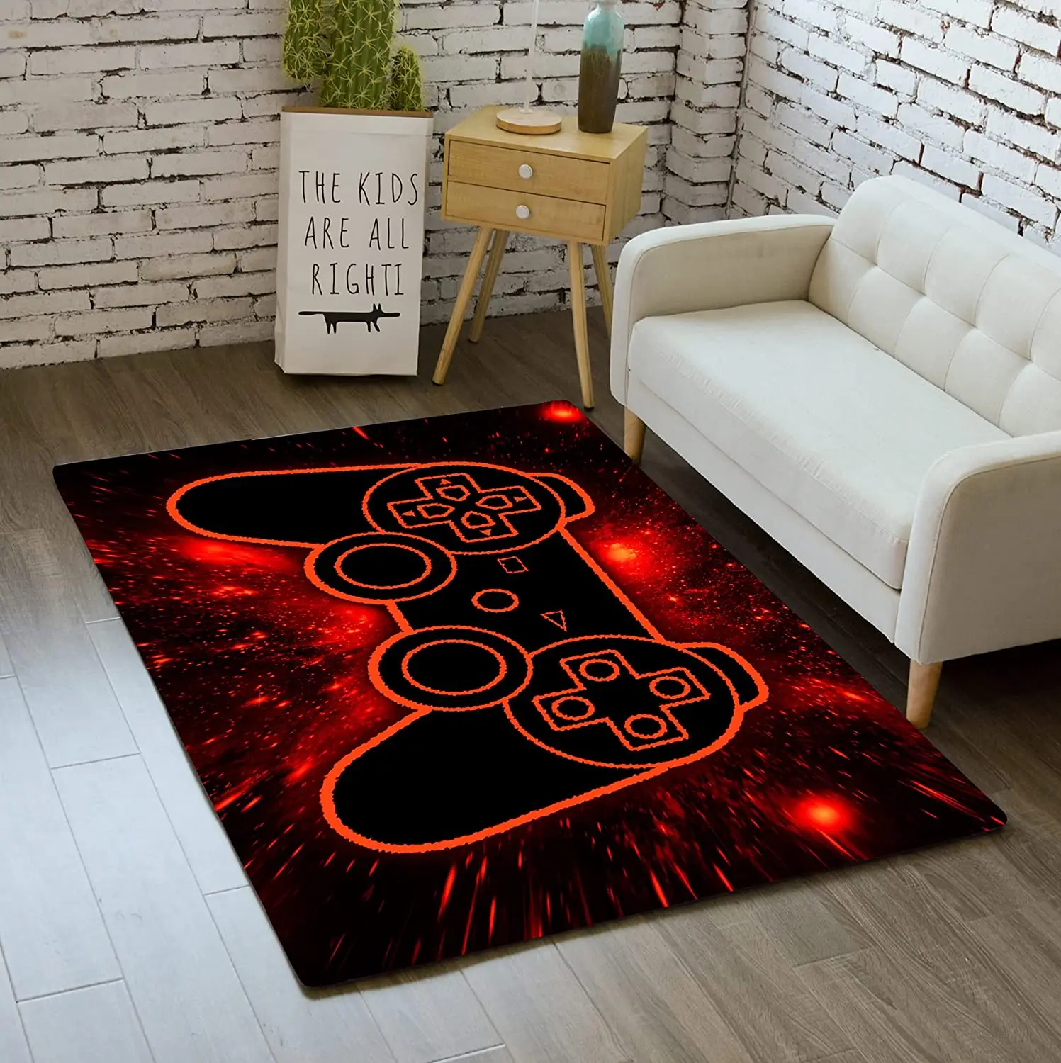 Game Controller Rugs for Bedroom Boys Living Room Gamer Gamepad Red Carpets Floor Mat Player Indoor Mats Gaming Art Design rug