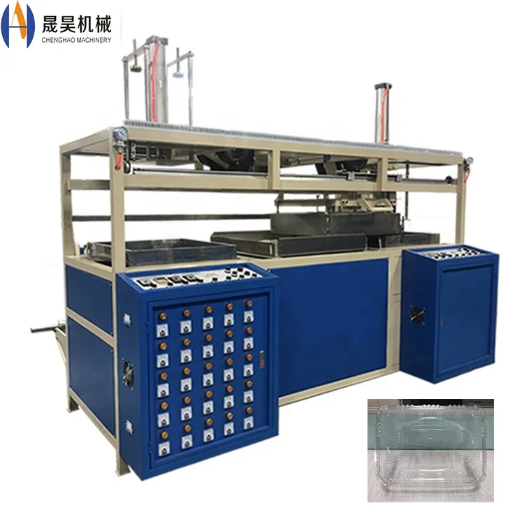 dual station vacunm forming thermoforming machine blister disposable container making machine
