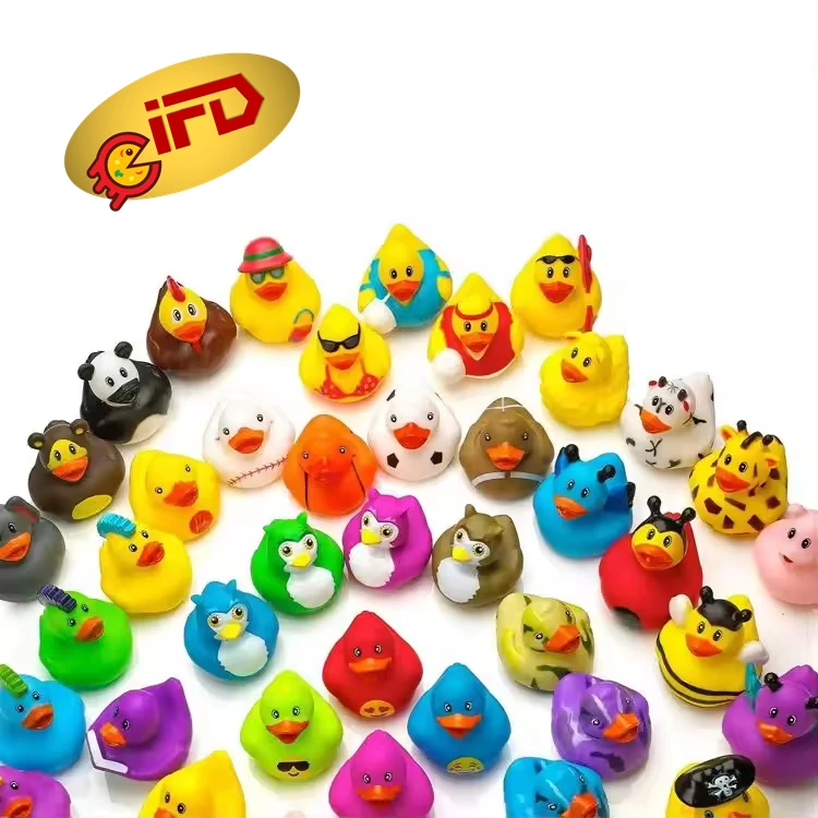 PVC bath duck toys Floating cute baby shower bulk cheap yellow rubber ducks