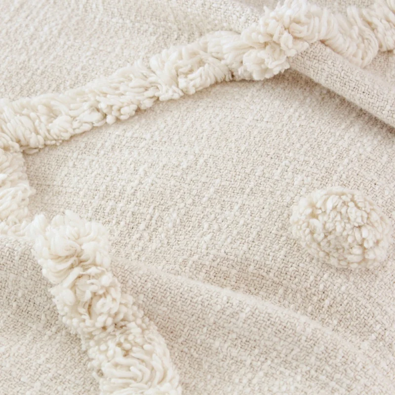 Factory wholesale cotton moroccan throw tufted  sublimation throw blanket boho with tassels decor