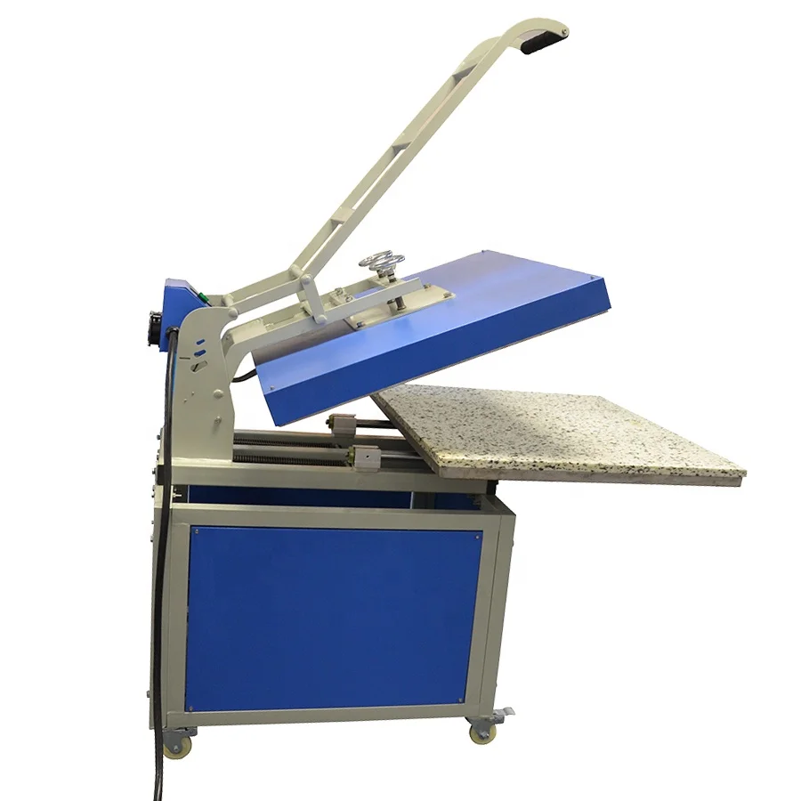 Manual operation hand force clamp-shell large printing size textile thermol heat press machine for 80x100cm