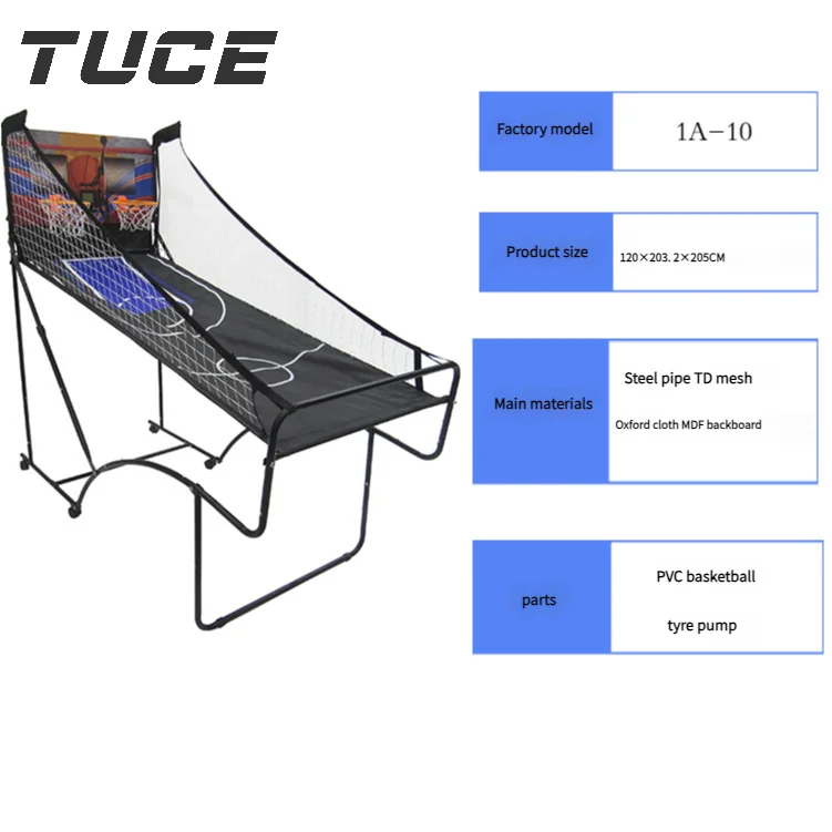 Indoor Sports & Entertainment Folding Basketball Arcade Game Machine Dual Shootout Electronic With Score Board
