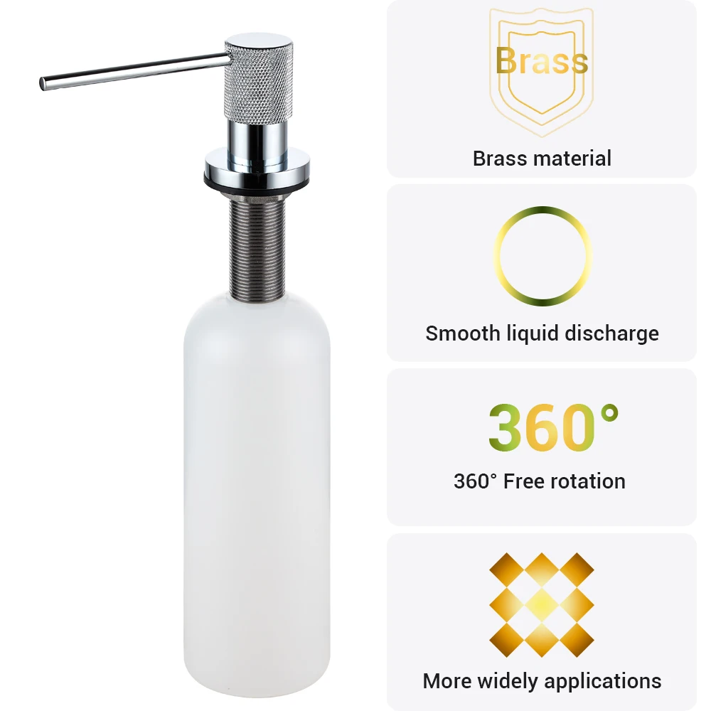 Black Finished Kitchen Dish Soap Dispenser Built In Counter Black Built In Chrome Soap Dispenser For Kitchen Sink