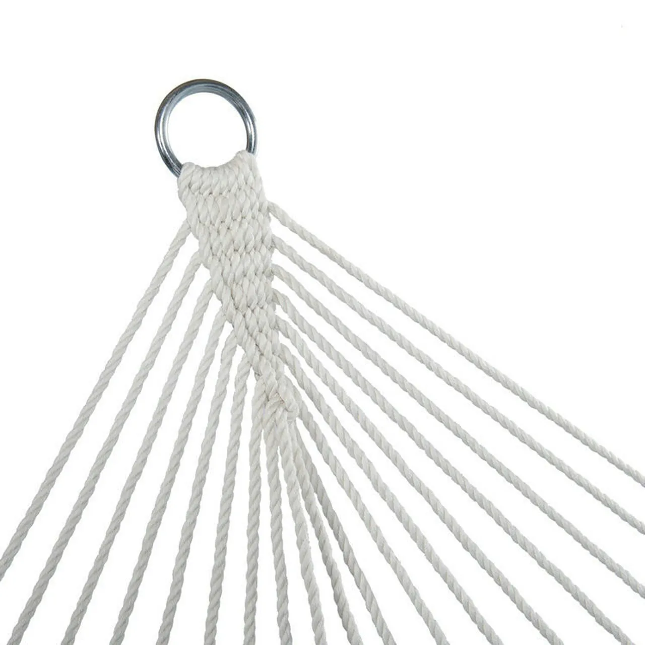 Danlong All Weather Two Person Fabric Outdoor Patio Hammocks with Spread Bar and Handcrafted Polyester Rope for Garden Yard