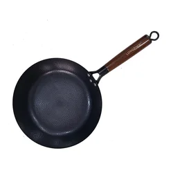 Factory Wholesale Hand Forged Iron Cooking Pan Without Coating Non Stick Frying Pan Cast Iron Wok Pans
