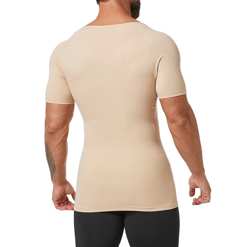 Mens Shapewear Tummy Control Compression Shirt Hide Gynecomastia Body Shaper Slimming Undershirt Corset For Men