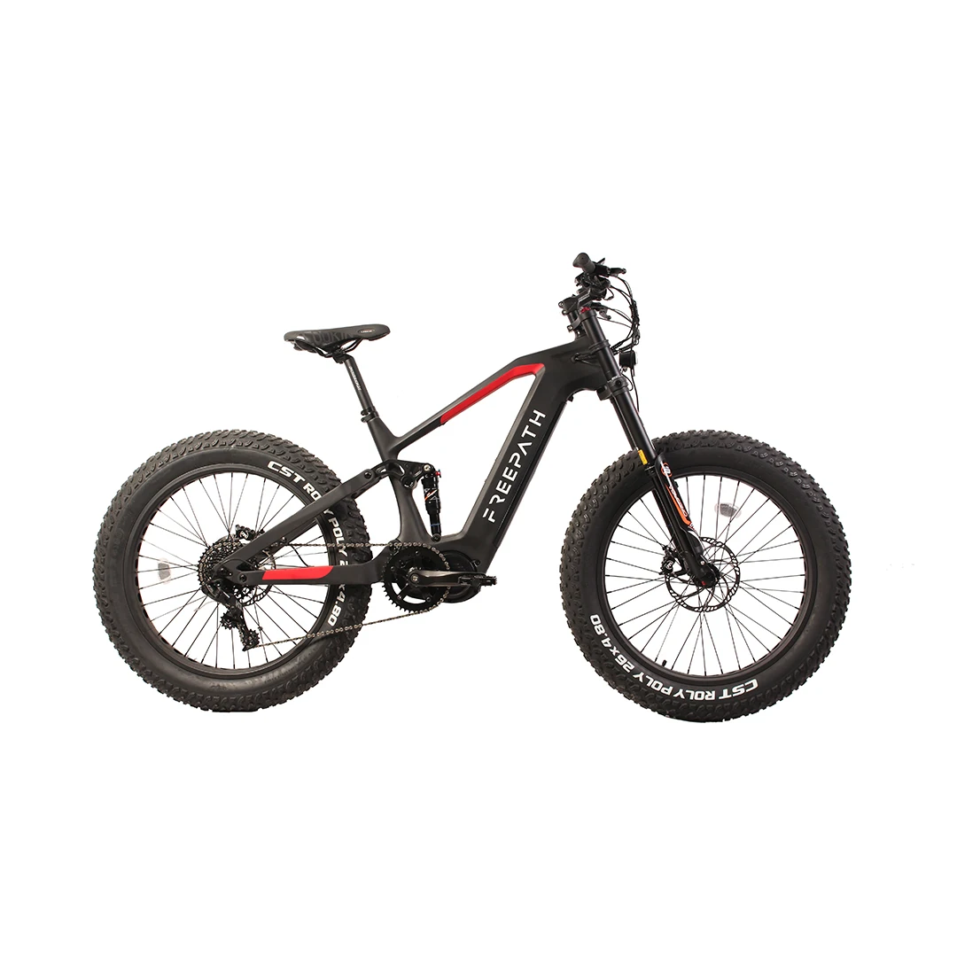 Carbon Fiber Frame Full Suspension EMTB Electric Fat Tyre Mountain Bike enduro ebike