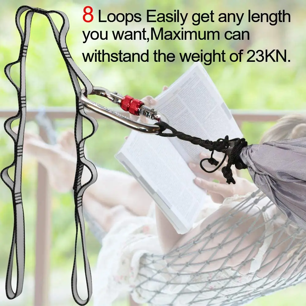 BSCI factory custom Climbing Strap Nylon webbing Adjustable Strap Rope 8 loops Yoga Extend Belt Daisy Chain