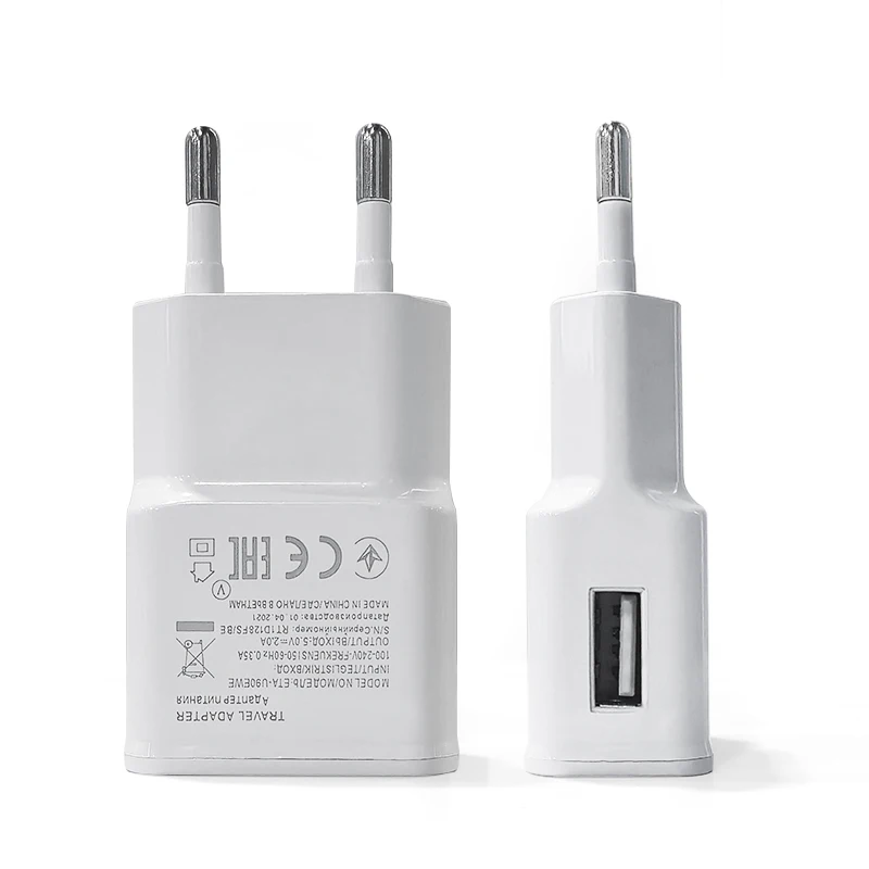 Factory outlets 5v2a eu phone charger high speed 2A eu plug usb wall charger adapter for samsung cargadores