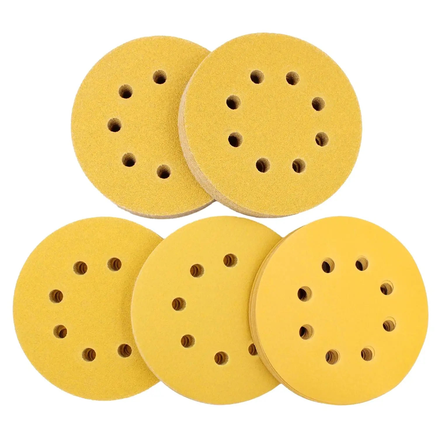 5 Inch 125 mm 8 Holes Hook and Loop Dry Sandpaper Disc Sanding Disk for Car body Paint Polishing
