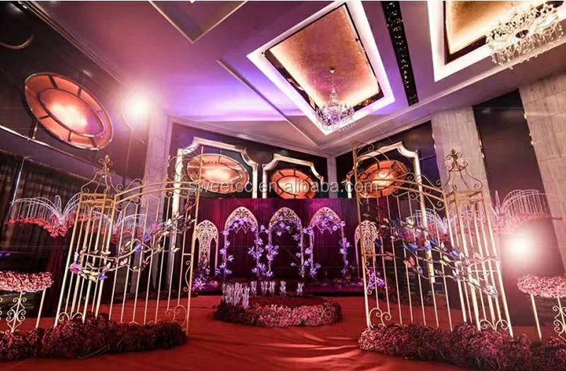 2019 fashion design wedding stage decoration wedding metal backdrop arch for sale