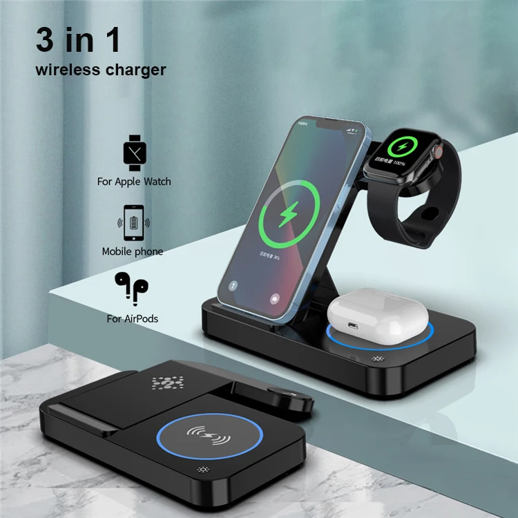 3 In 1 15w Supports Fast Charging Customized Phone Fantasy Long Distance Qi Pad Wireless Charger for iphone charger