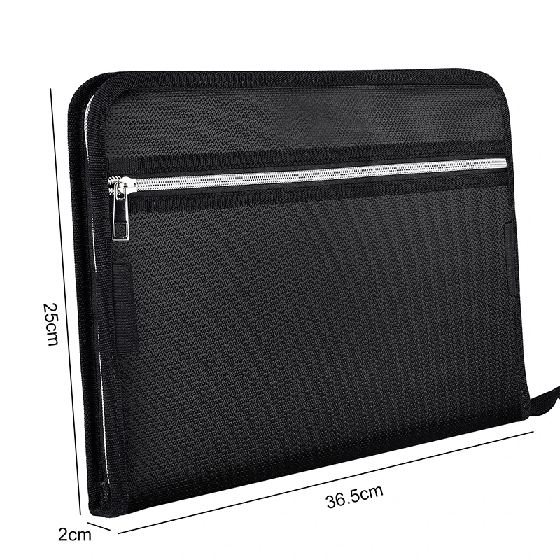 High Quality A4 Fireproof Document Folder Office school Use Color Expanding Zipper Filing Folder