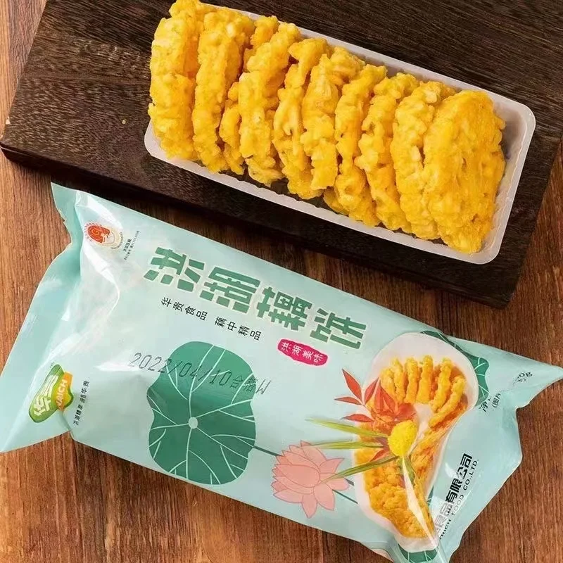 Honghu lotus root cake 300g 10pcs tea fried vegetarian quick-frozen semi-finished prefabricated dishes sold well