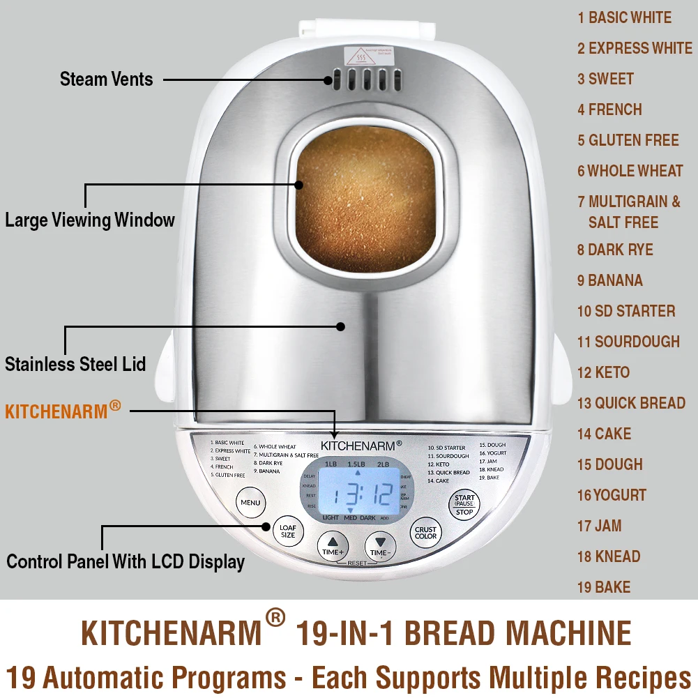 19-in-1 bread machine automatic bakery - bread making machine for small business