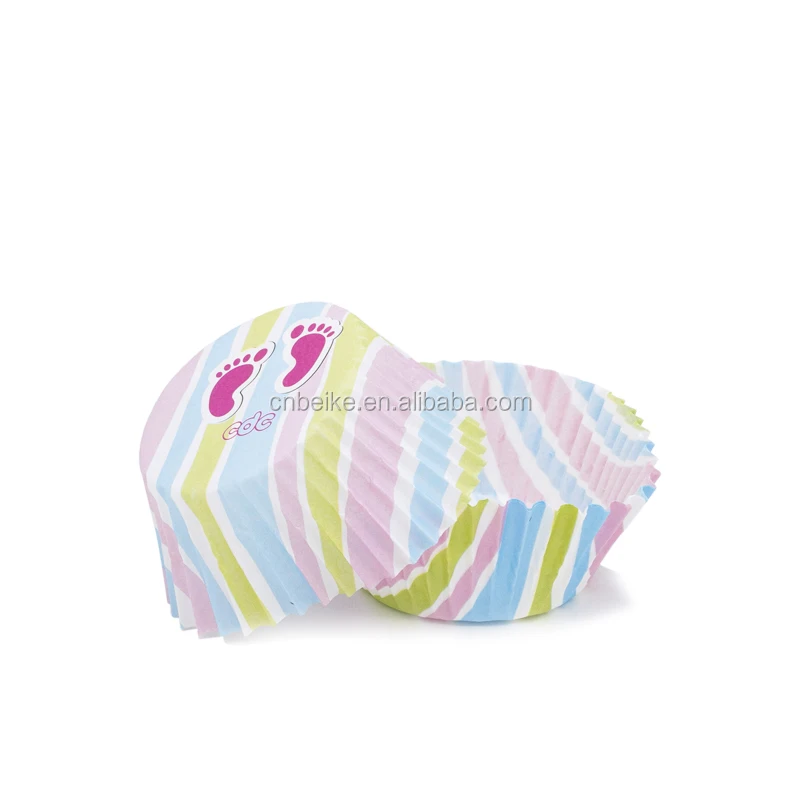 Wholesale Flower Shape Designs Printed Greaseproof Paper Cake Cups