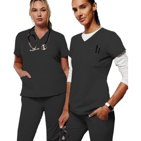 Cheap Price Plus Size Frilly Scrubs Uniforms Sets With Private Label Nurse Scrub Jogger Sets Uniform Pulse Size