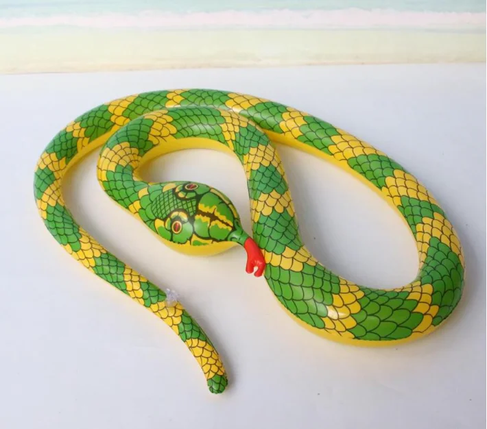 Thickened PVC inflatable python inflatable golden snake Halloween new toy inflatable animal snake