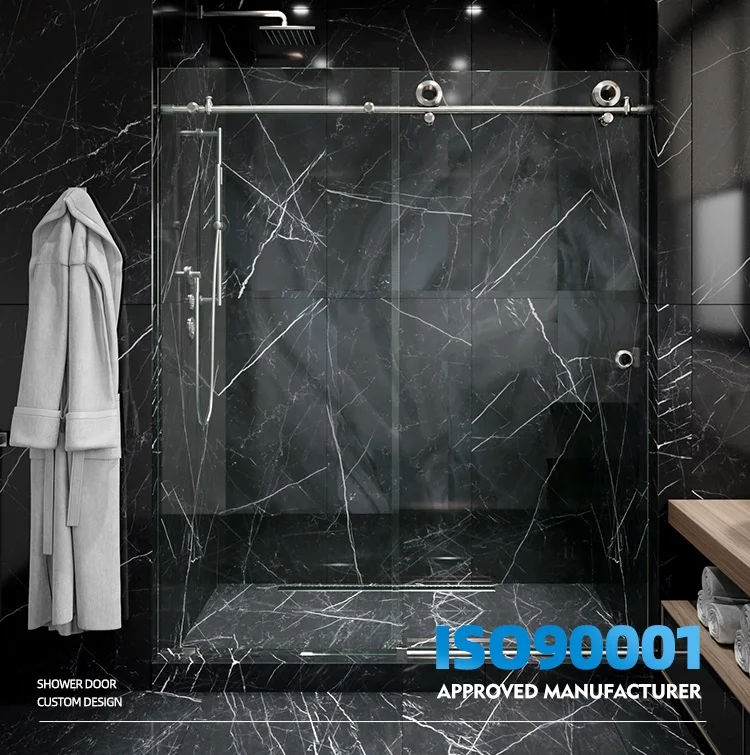 ODM OEM Bathroom shower glass door frameless shower 10mm/12mm  Door Single Shower Sliding Door