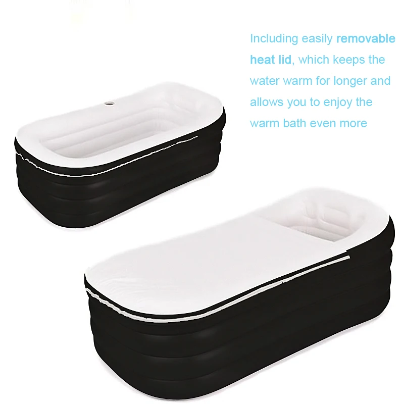High Quality Large Black PVC Freestanding Portable Adult Ice Soaking Bathtub for Sports