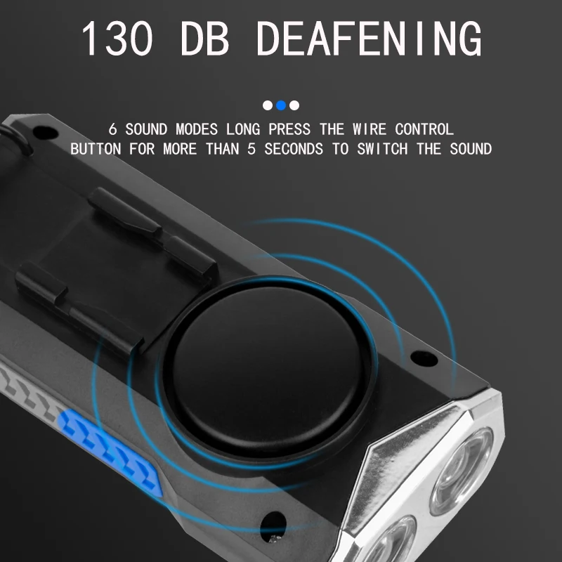 Horn Power Bank Display колокольчик USB перезаряжаемая фара задняя водонепроницаемый светодиодный велосипедный передний задний свет