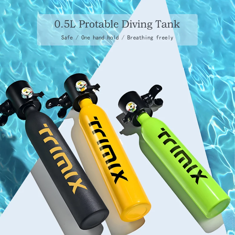 Trimix Lung 0.5l Snorkeling Mask  Aluminium Sub-mask With Scuba Cylinder Diving Tank