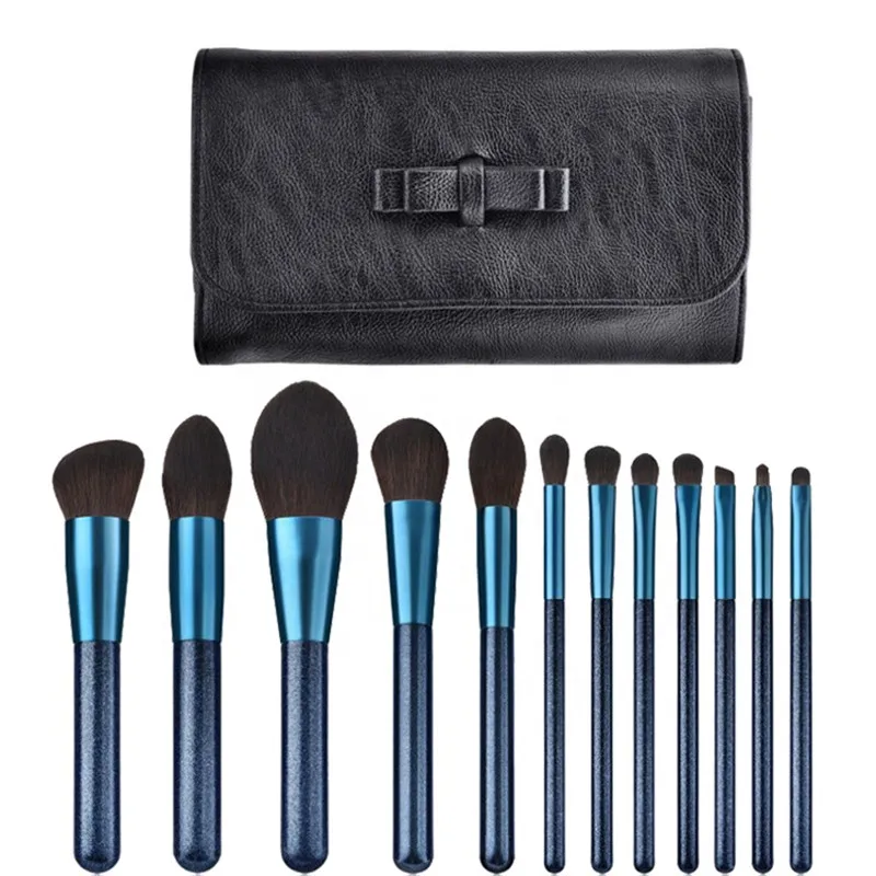hot sale 12pcs set micro whiskers small grape blue rose makeup brushes
