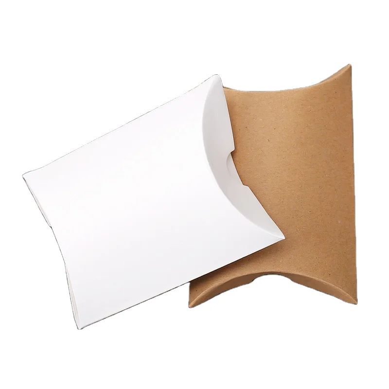 Customised Wedding Favor Pillow Gift Box Packaging Eco Friendly Kraft Paper Chocolate Perfume Lipsticks Small Pillow Box