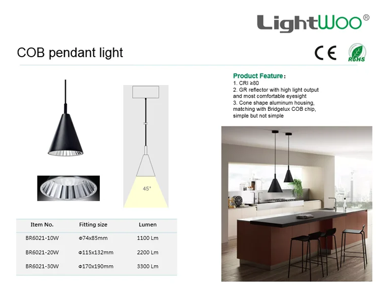 Modern  design metal  pendant light deiling lights 12w 30w for residential