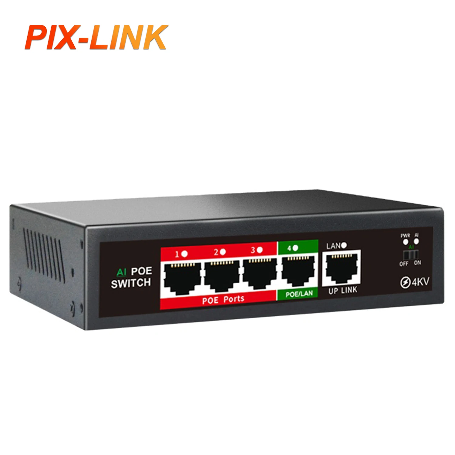 48V Network With 4/8 Ports Ieee 802.3 Af/At Over Ethernet Ip Camera Cctv Camera System Poe Switch
