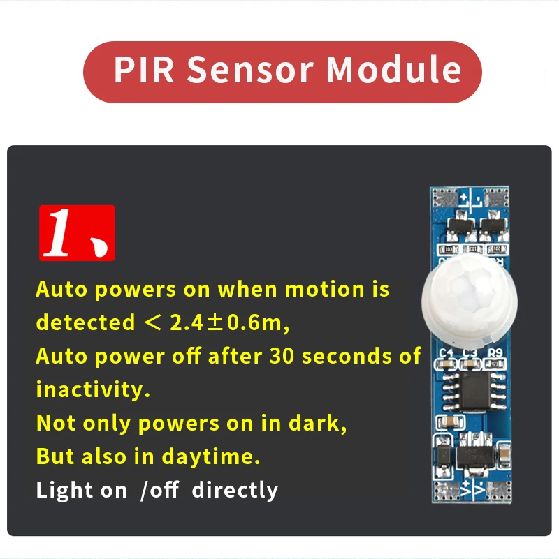 
12V 24V 10a Pir Motion Sensor Short Distance 1.5m Time Adjustable Motion Sensor Light Switch without light sensor 