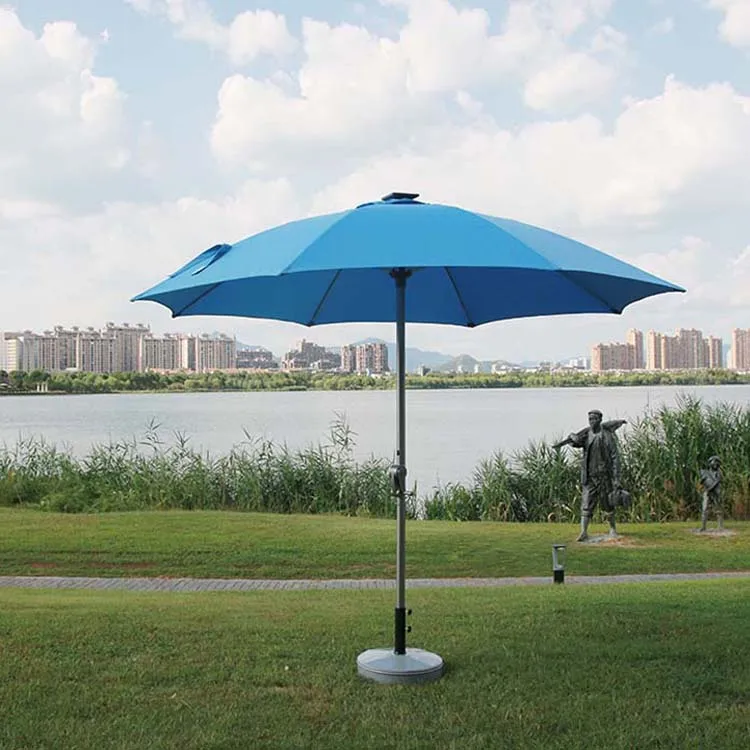 Promotional Top Quality  Fiberglass Central Column Umbrella big Umbrella Garden Sunshade Solar Powered  Outdoor Patio Umbrella