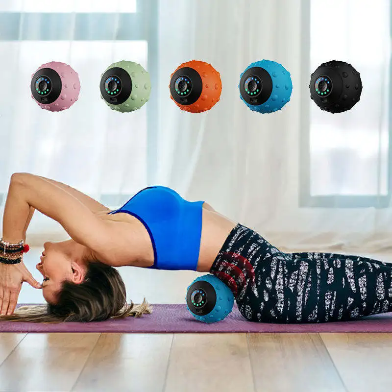 Electric Vibrating Massage Ball 4 Speed Textured Surface Deep Tissue Massager For Myofascial Release Vibrating Massage Ball